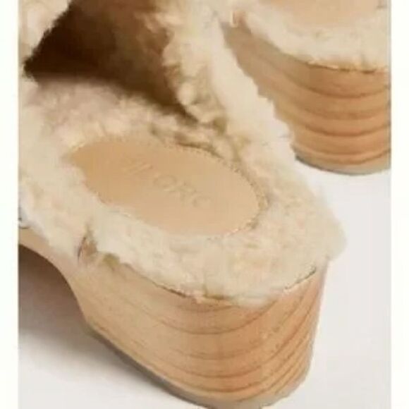 Anthropologie Pilcro Luxe Shearling-Lined Clogs Python Snakeskin Leather US 8 - Picture 9 of 9